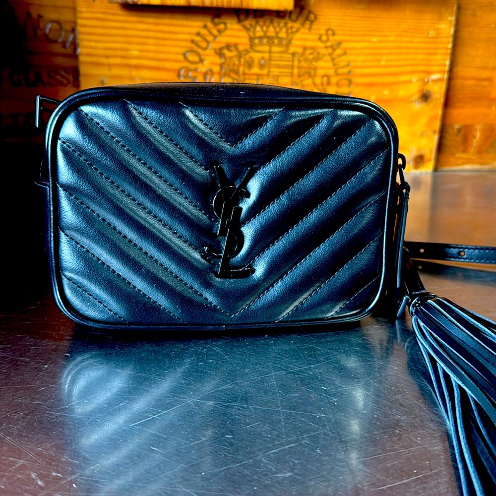 YSL black on black belt bag EXCELLENT condition